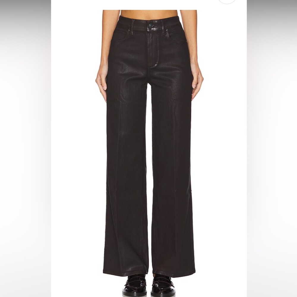 Paige coated denim wide leg pants